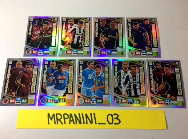 CALCIATORI 2016-2017 - Adrenalyn Panini - SET Completo 9 Cards coppia imattibile