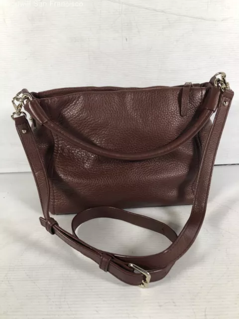 Kate Spade New York Womens Dark Burgundy Leather Pockets Medium Shoulder Bag 3