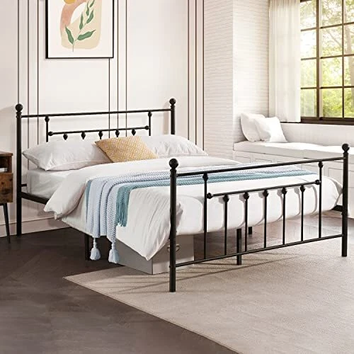 METAL PLATFORM BED Frame with Headboard and Footboard, Heavy Full Size