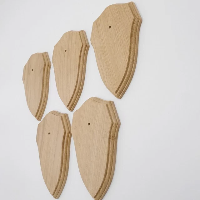 5 Pieza Escudo de Trofeo Forma Af 19CM X 11CM Deseada Roble Claro para Ciervo 3