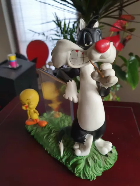 Extremely Rare! Looney Tunes Sylvester and Tweety Picture Frame Figurine Statue