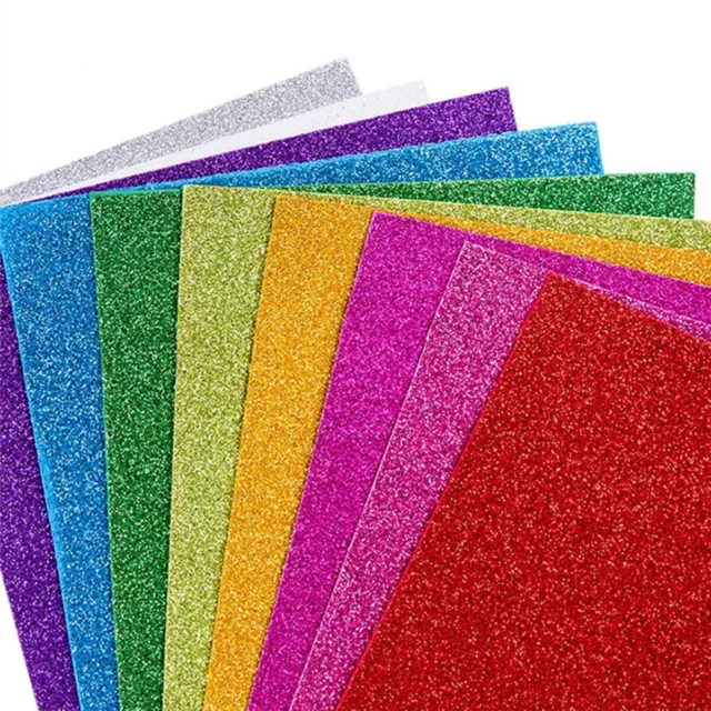 10 sheets 250gsm A4 Glitter Paper Craft Scrapbooking Card Making Album Cardstock 2