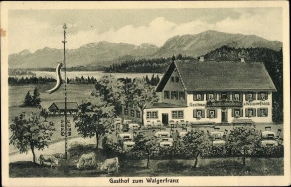 Künstler Ak Bad Tölz in Oberbayern, Gasthof zum Walgerfranz - 10384720