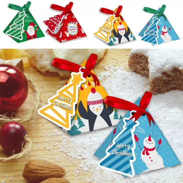 Creativo Caja de dulces Bolsas de Navidad Portador de papel Decoración navideña