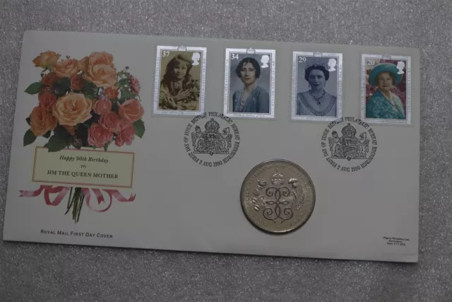 🧭 🇬🇧 Uk Gb 5 Pounds 1990 Queen Mother 90Th Birthday B70 #46