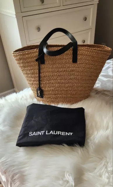 Saint Laurent Raffia Panier tote Medium