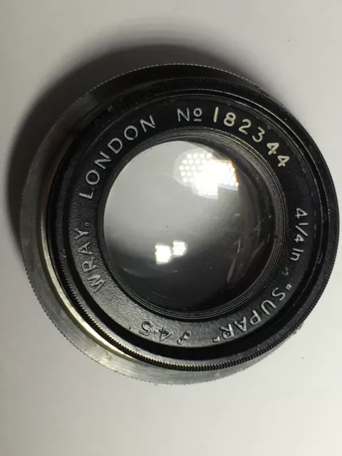 WRAY LONDON 4 1/4" SUPAR F4.5 ENLARGE LENS CREATIVE LENS Serial no 182344