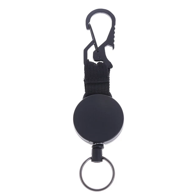 Retractable Keychain Multitool Carabiner Clip Key Ring with Steel Wire .Q1