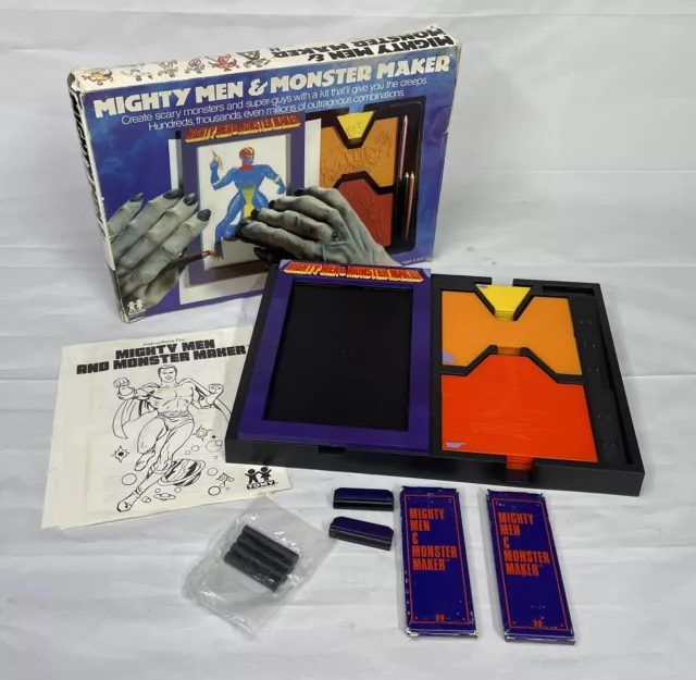 VTG 1979 TOMY Mighty Men and Monster Maker Design Kit Complete Plus