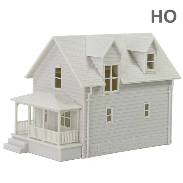 1pc HO Scale 1:87 Model Village House White Unassembled Architectural Building