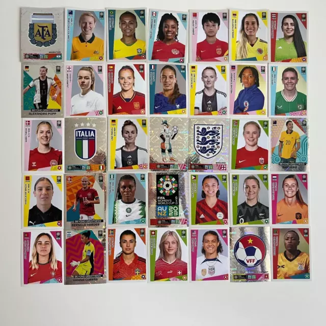 Panini FIFA Frauen WM 2023 Women's World Cup 100 verschiedene Sticker + Glitzer