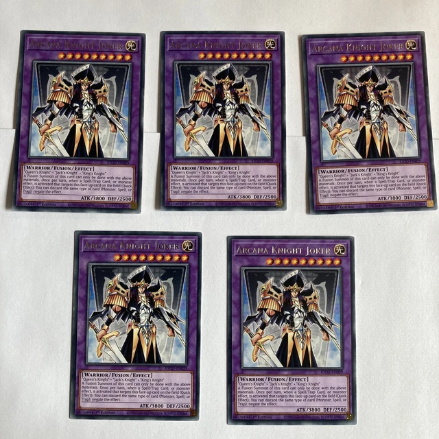 Yugioh Playset X5 Arcana Knight Joker KICO-EN029 Rare 1st Ed