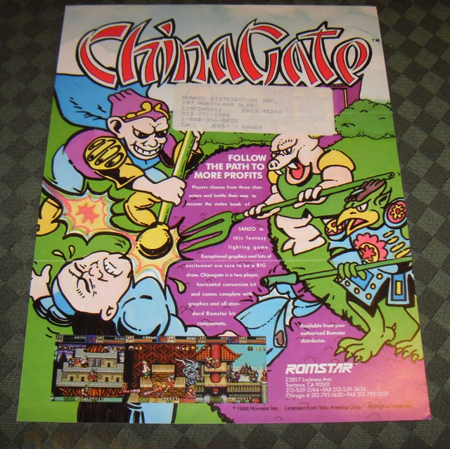 Flyer Original Arcade Enduro Racer / Shao-Lin's Road 1986 - Cirsa Unidesa - Espagne - Bon état