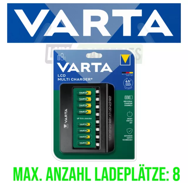 Varta Akku NiMH Universal Ladegerät LCD Multi Charger+ ohne Akkus für AA/AAA USB