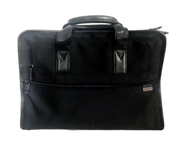 Genuine TUMI Alpha Slim Portfolio Laptop Bag- Ballistic Nylon & Leather