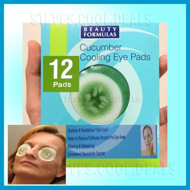 Cucumber Cooling Eye Pads 12 Pack Soothe Revitalizes Reduce Puffiness Tired Eyes