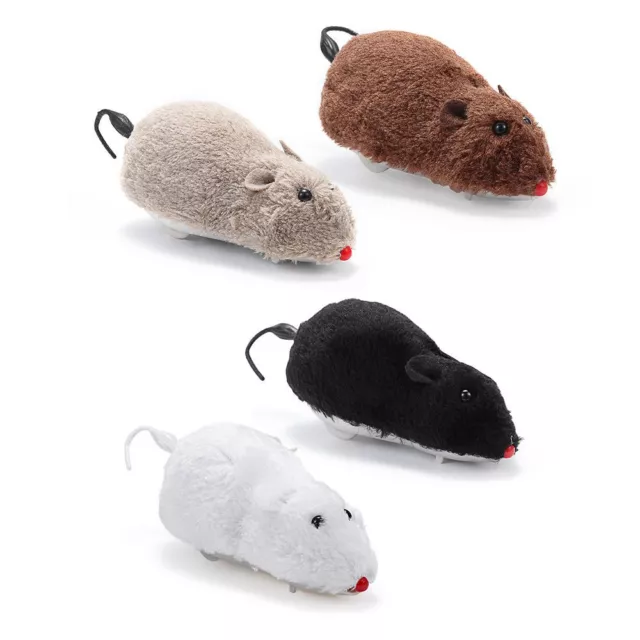 Ruido chirriante Ratón de peluche mecánico Ratón falso Juguetes para gatos