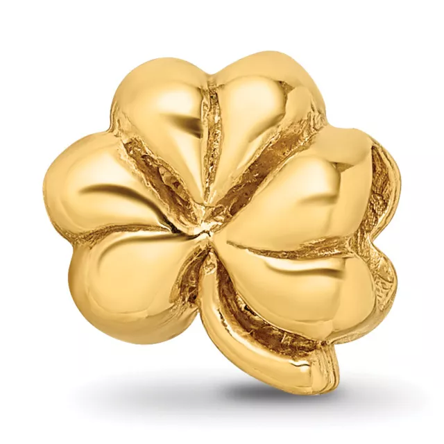 Silver Gold-plated Reflections Clover Bead QRS1261GP