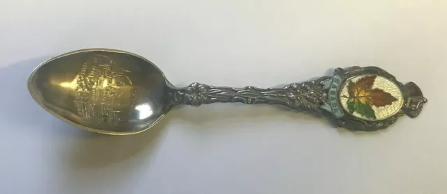 Enameled Maple Leaf Toranto Canada Souvenir Spoon