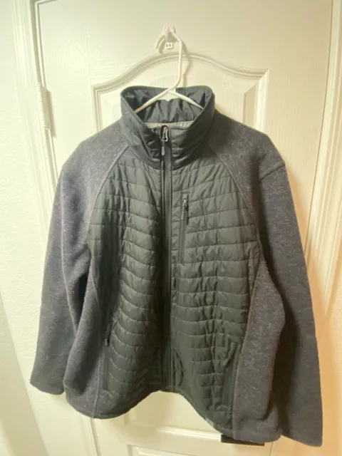 L.L. Bean Full Zip Puffer Jacket Men's XL Gray Black