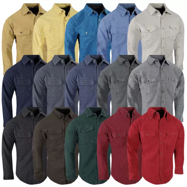 Chamois Shirt Mens Flannel HEAVYWEIGHT Rugged Washed Workwear Assorted Pockets