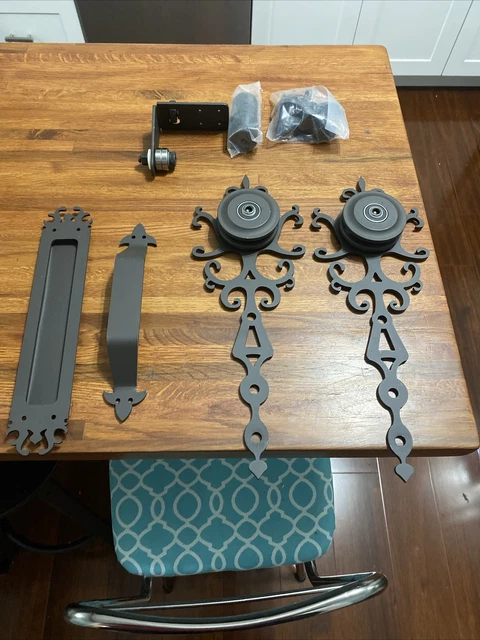 Barn Door Hardware Kit.  Rollers,Handles,Guides. No Rail