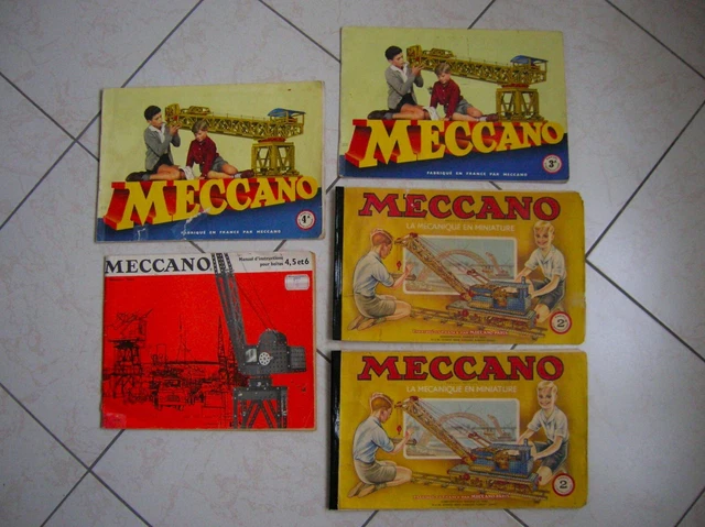 Lot De 5 Livrets Meccano - Manuels 0, 1A, 2A, 3A, 5A - La Mécanique En Miniature