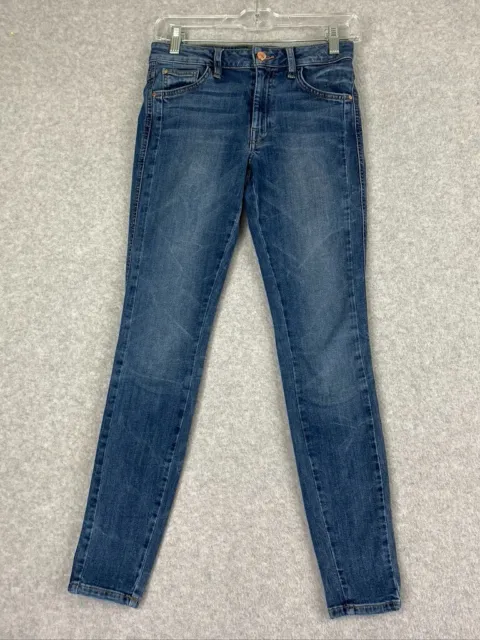 Guess Jeans Womens Size 26 Blue Low Rise Skinny Cotton Blend Med Wash Denim