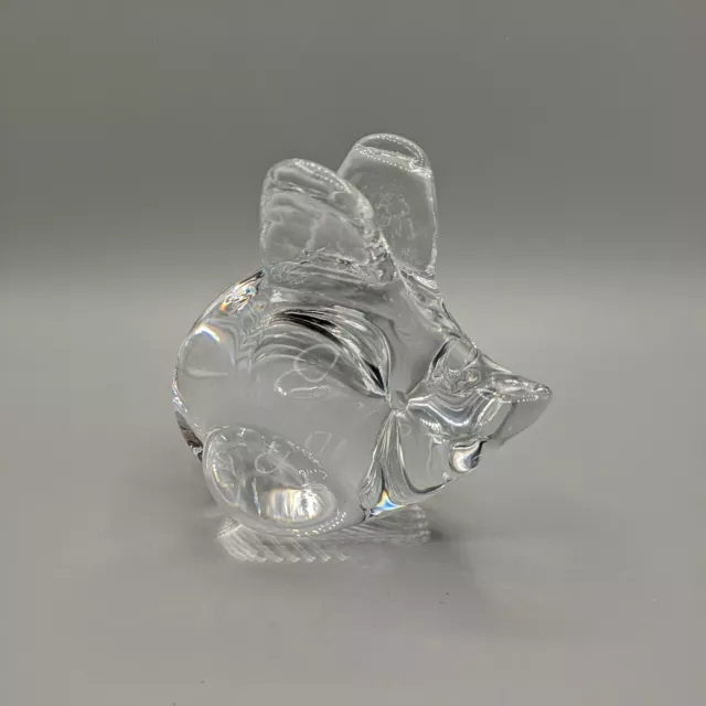 Vintage SWEDEN Style Art Glass Mouse Paperweight Crystal Figurine 3.5" Tall