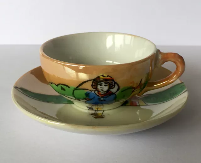 Fab Vintage Miniature Lustre Cup And Saucer Set For Child Doll Or Decoration
