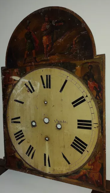Antique Scottish Grandfather Clock Dial Dundee Hand-Painted Country Scenes