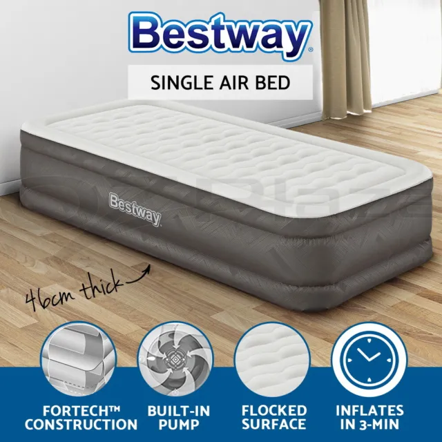 Bestway Air Mattress Bed Single Size Inflatable Camping Beds 46CM