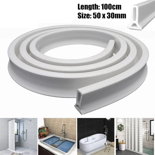Bande D'étanchéité Silicone Pour Salle De Bain - Longueur 200 Cm, Hauteur 15 Mm, Couleur Noire