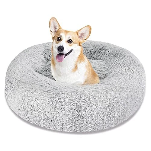 Dog Bed & Cat Bed, Calming Anti-Anxiety Donut Dog Cuddler Bed, Machine Washab...