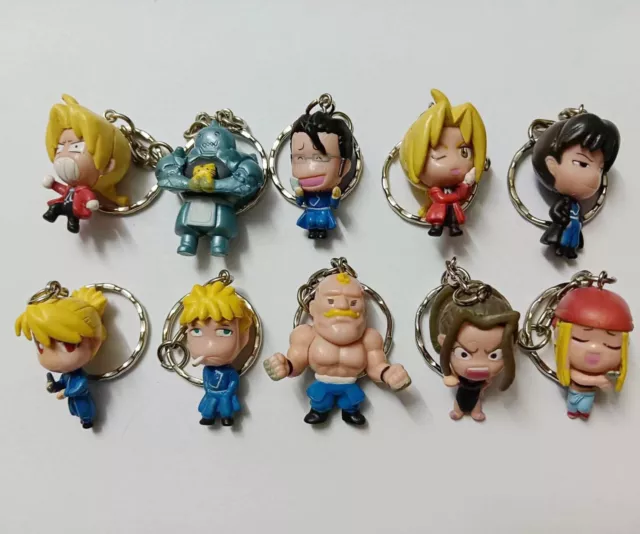 lot of 10 Fullmetal Alchemist Cute  keychain charm mini Figure  2-4cm loose