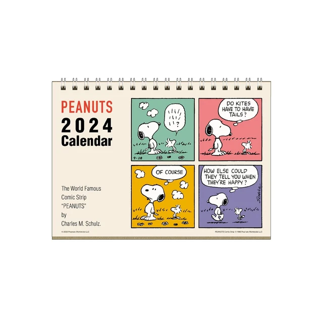 SQUARE SNOOPY 2024 Calendar Desktop Ivory PCA3 31.99 PicClick