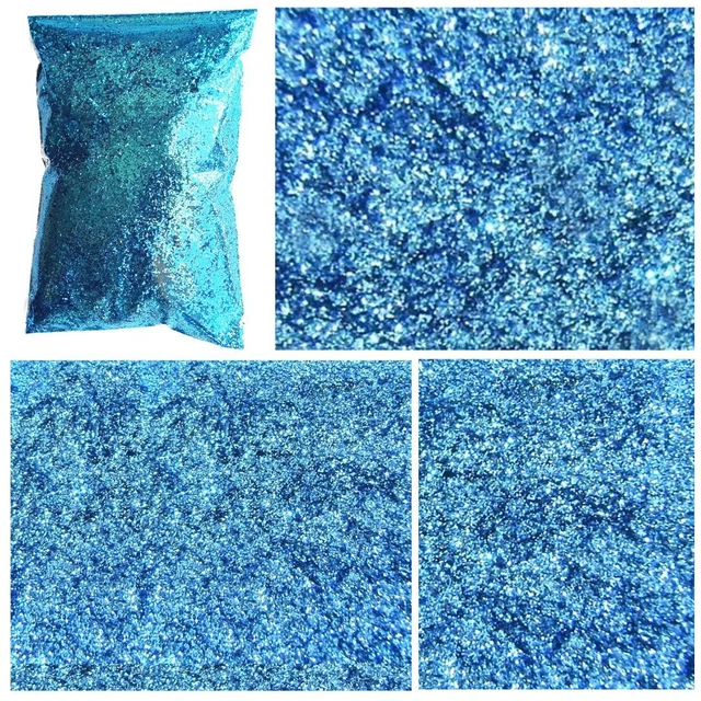 2 lb / 907g Rich Stratosphere Blue Bulk Metal Flake, .004", .008", .015", .025"