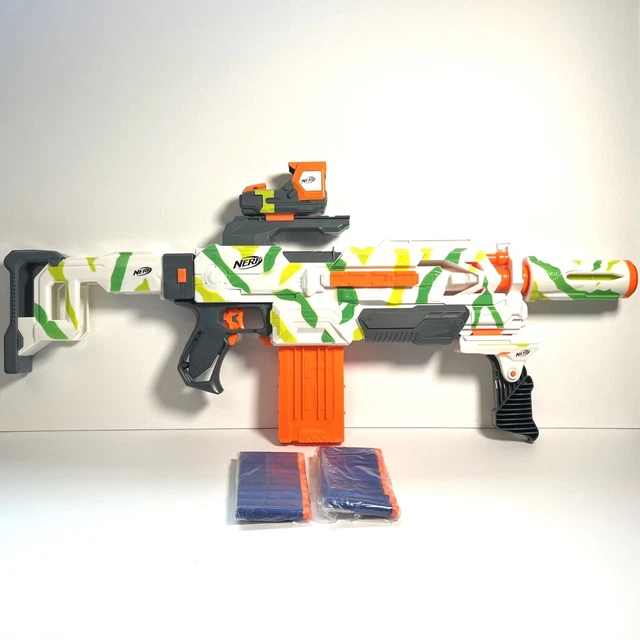 NERF GUN MODULUS Tracker Camo Bundle ECS-10 Rifle With Attachments ...
