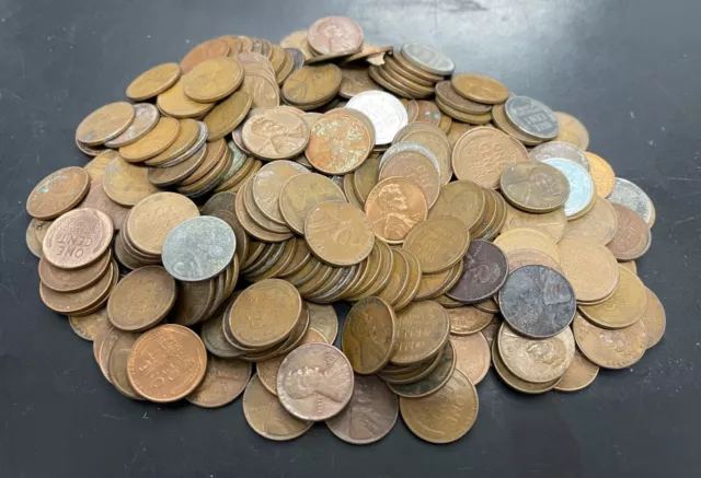 Lot 500+ Wheat Pennies One Cent 1909-1958 Unsearched Random Years