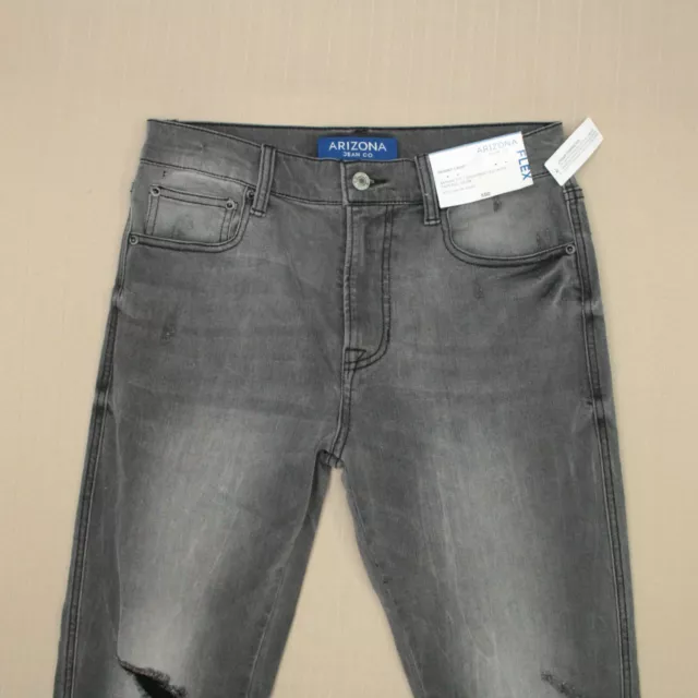 ARIZONA JEAN CO Flex Skinny Fit Jeans Men s Size 30 Distressed Gray Denim NWT 28.99 PicClick