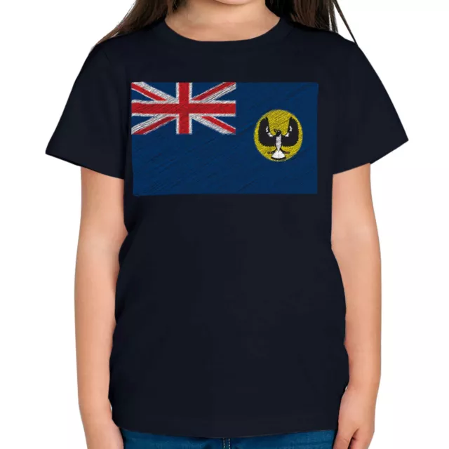South Australia Scribble Flag Kids T-Shirt Tee Top Gift Australian Football