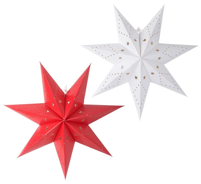 Mobestech 3er-Set LED-Papiersterne Als Lampe – 35 Cm Große Faltsterne Für Weihnachtsbaum, Fenster & Deko