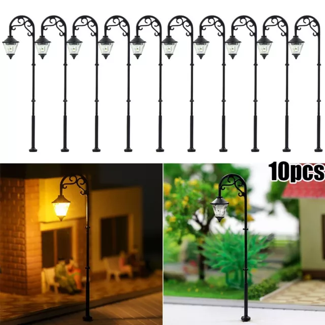 Paquete de 10 linternas de aparcamiento LED 63mm 3V modelismo bonsái H0 pista 1 87