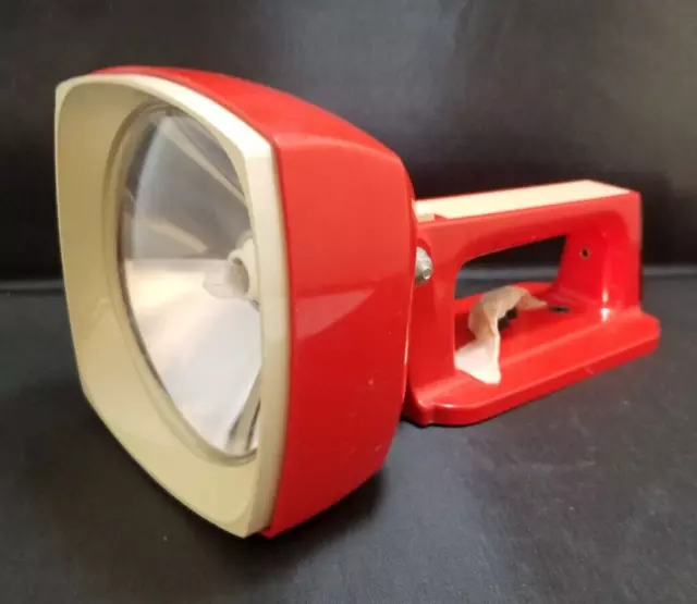 Vintage Eveready Commander RED Safety Lantern Flashlight / About 9 1/2" Long