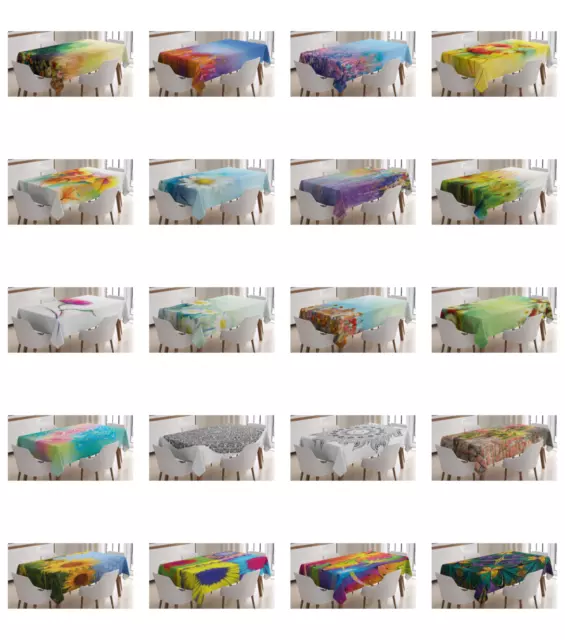 Ambesonne Pastel Floral Tablecloth Table Cover for Dining Room Kitchen