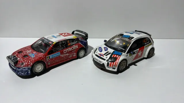 Aup "SCALEXTRIC" SCX/TECNITOYS CITROEN XSARA + FORD FIESTA NIEVE / BARRO