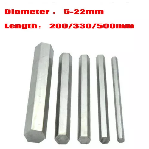 304 Stainless Steel Hex Bar Shaft Rod 500/330/200mm Long Spanner Diameter5-22mm