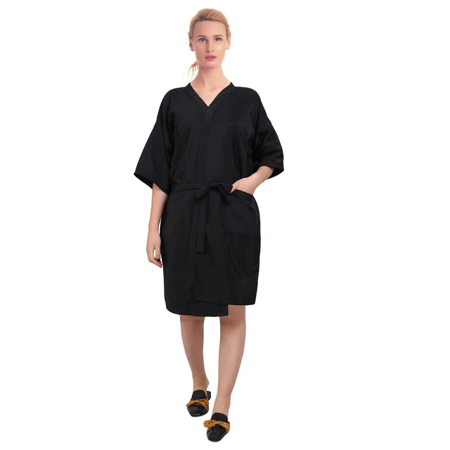 Vestido de salón impermeable peluquería salón smock peluquería capa kimono estilo corte de pelo