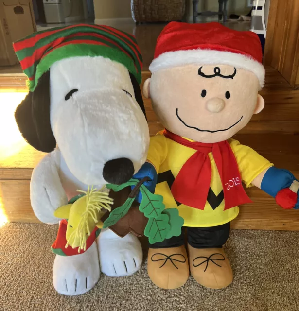 Peanuts Charlie Brown & Snoopy 2015 23” Christmas Plush By Gemmy - Woodstock