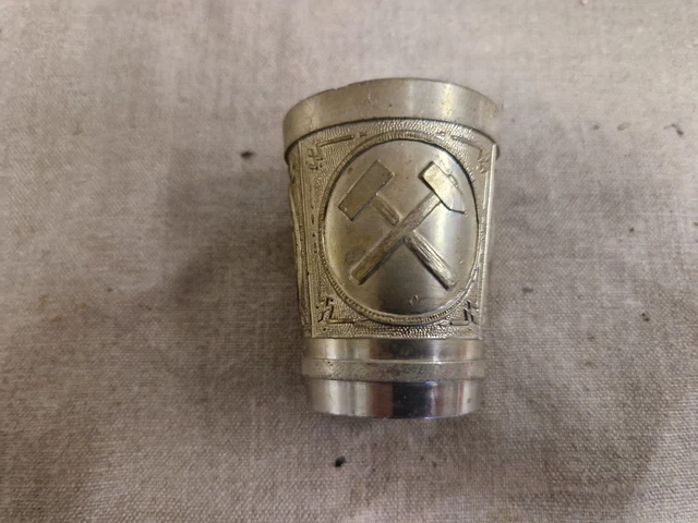 Zinn Becher Bergbaumotiv Au12364